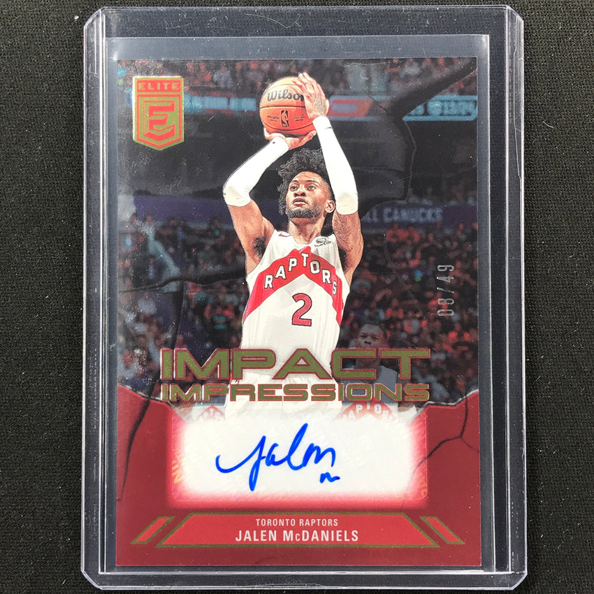 2023-24 Donruss Elite Jalen Mcdaniels Impact Impressions Auto Red 8/49