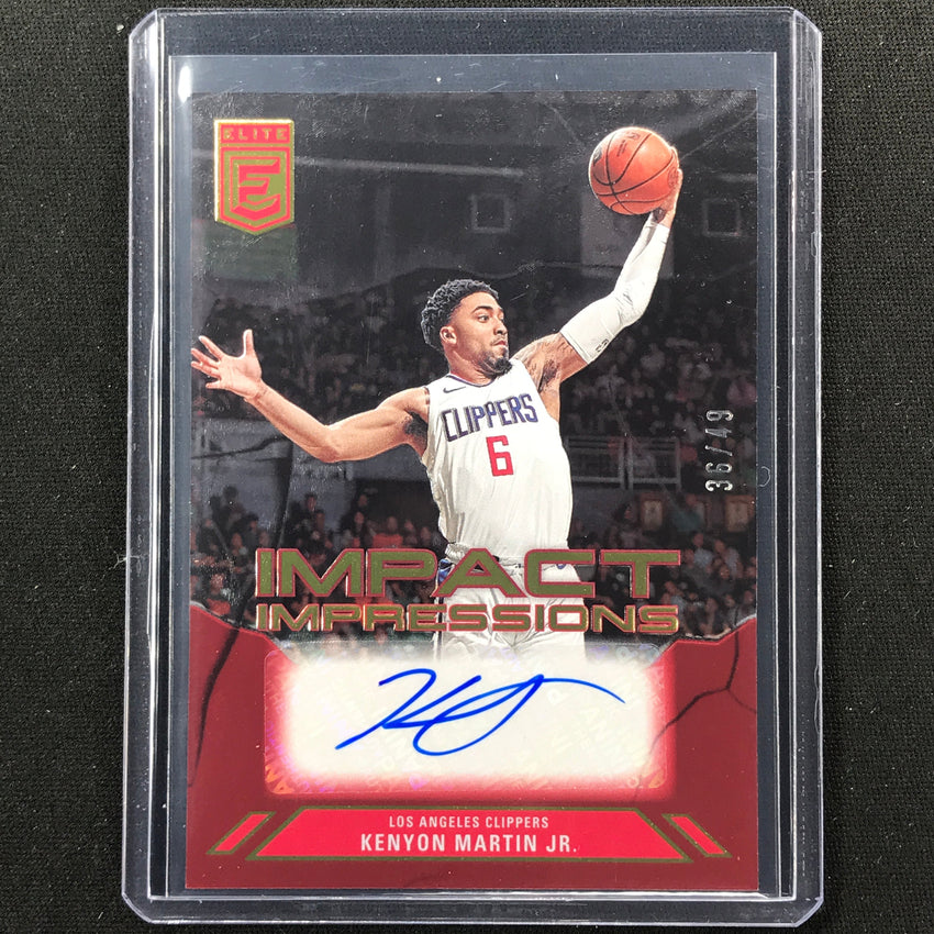 2023-24 Donruss Elite Kenyon Martin Jr. Impact Impressions Auto Red 36/49