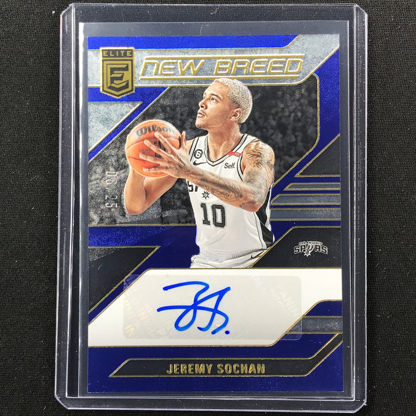2023-24 Donruss Elite Jeremy Sochan New Breed Auto Blue 3/25