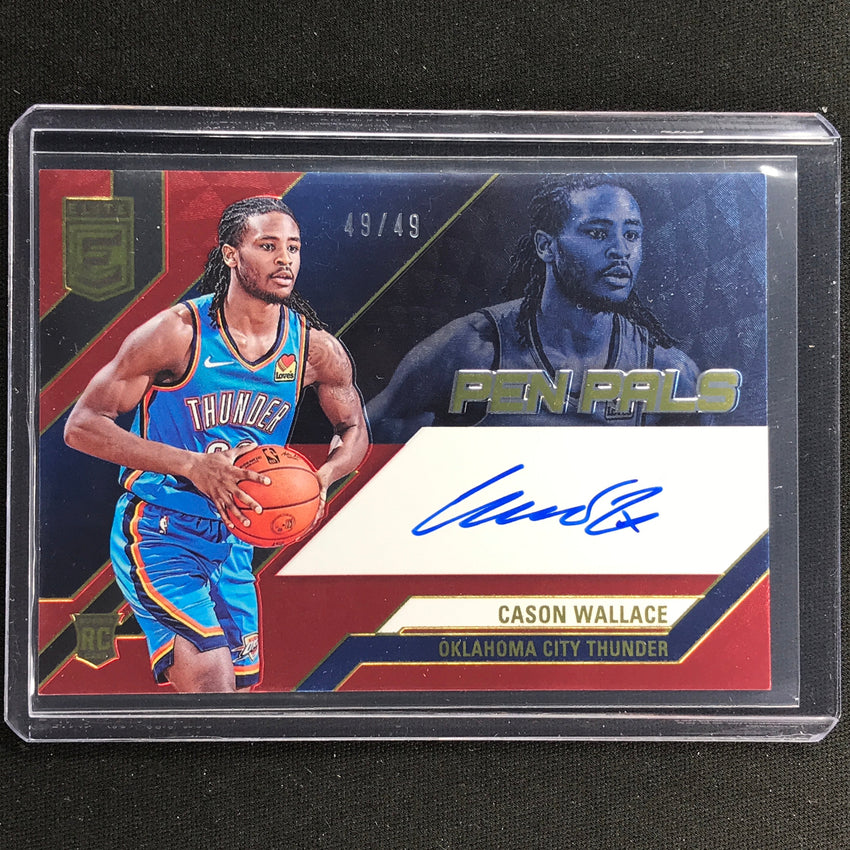 2023-24 Donruss Elite Cason Wallace Pen Pals Rookie Auto Red 49/49
