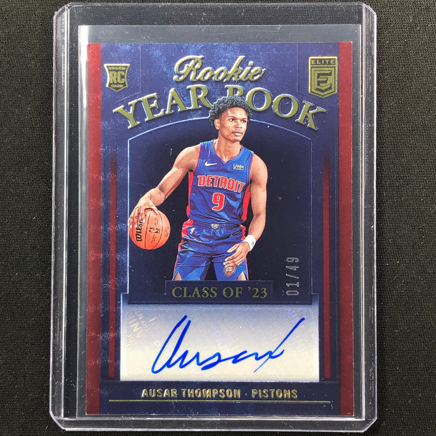 2023-24 Donruss Elite Ausar Thompson Rookie Year Book Auto Red 1/49