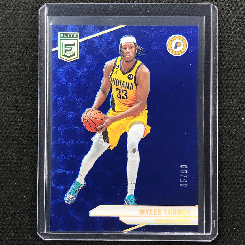 2023-24 Donruss Elite Myles Turner Base Blue 85/99 #89