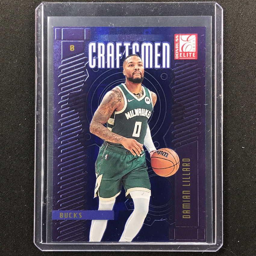 2023-24 Donruss Elite Damian Lillard Craftsmen Blue 72/99 No 11