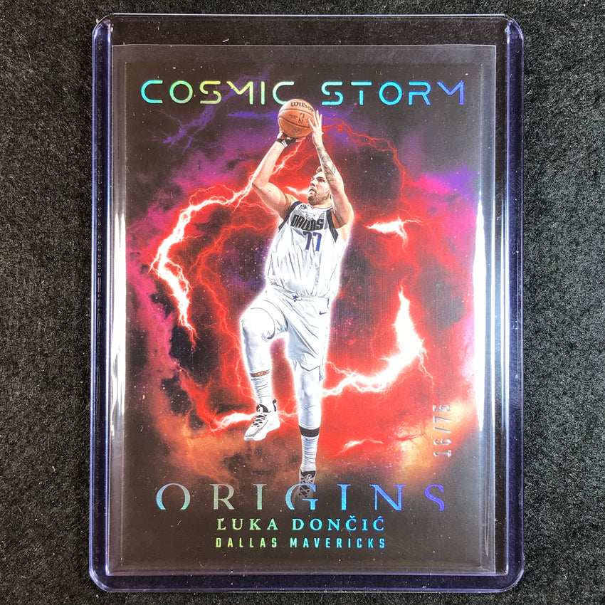 2023-24 Origins LUKA DONCIC Cosmic Storm Red 16/75 No. 8