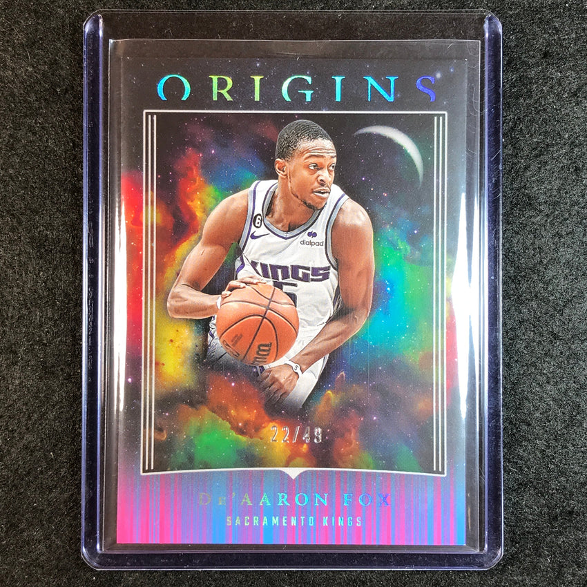 2023-24 Origins DEAARON FOX Base Neon Stripes 22/49 No. 15
