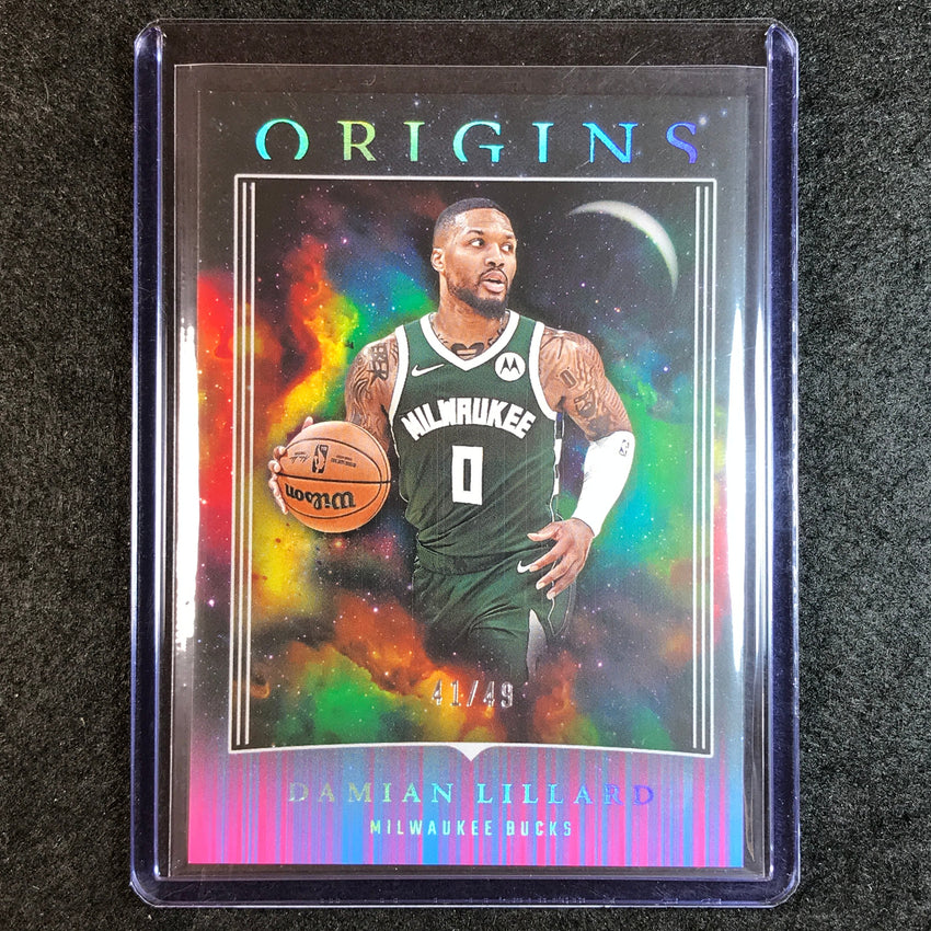 2023-24 Origins DAMIAN LILLARD Base Neon Stripes 41/49 No. 40-Cherry Collectables
