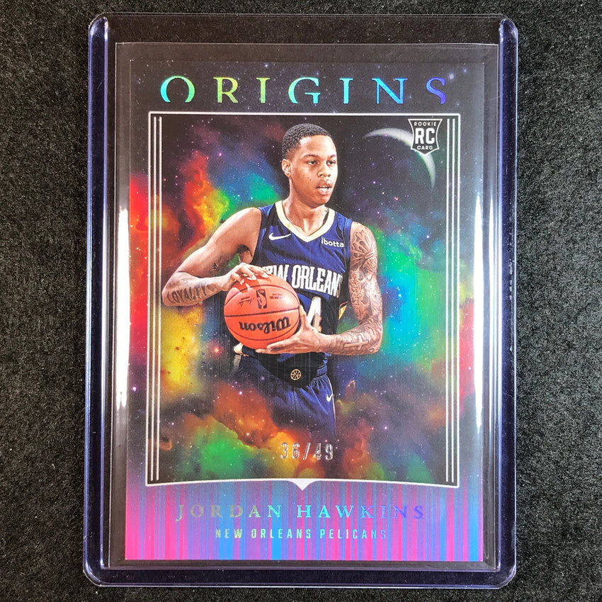 2023-24 Origins JORDAN HAWKINS Rookie Base Neon Stripes 36/49 No. 100