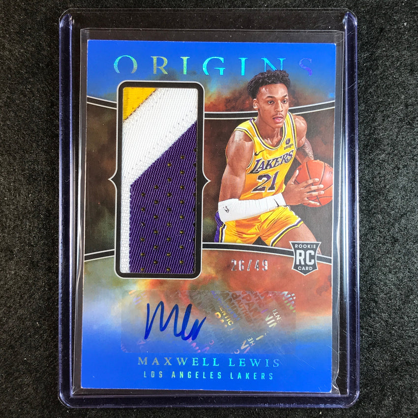 2023-24 Origins MAXWELL LEWIS Rookie Jersey Patch Auto Blue 26/49