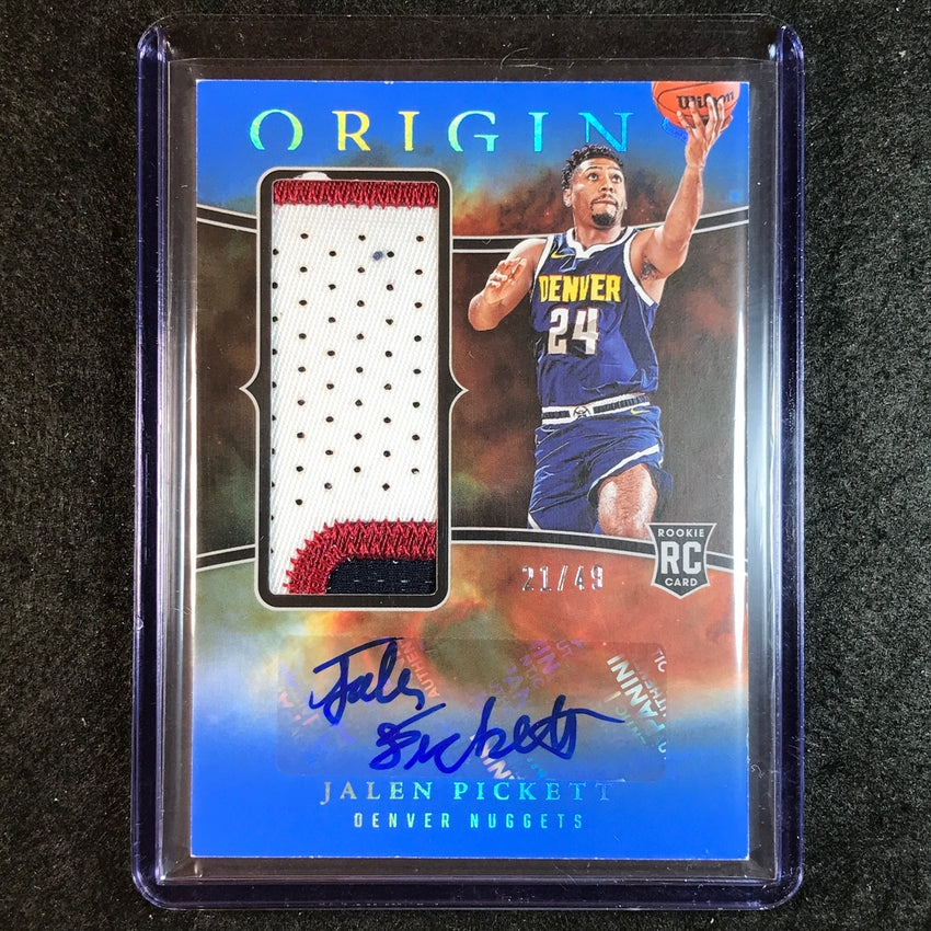 2023-24 Origins JALEN PICKETT Rookie Jersey Patch Auto Blue 21/49