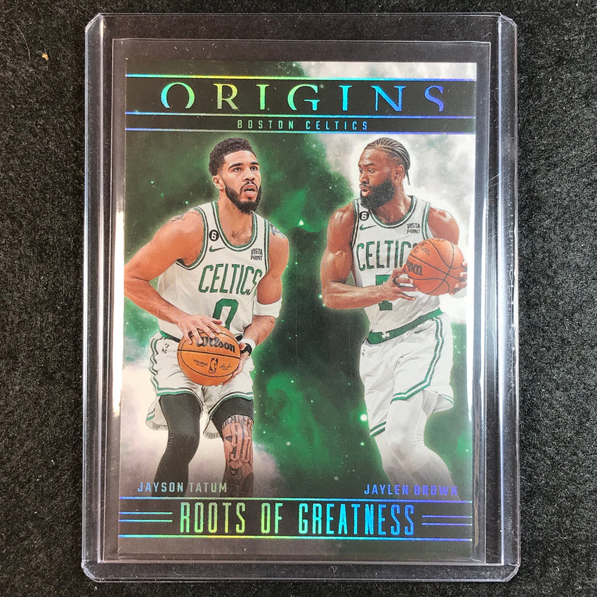 2023-24 Origins JAYSON TATUM JAYLEN BROWN Roots of Greatness Base No. 3
