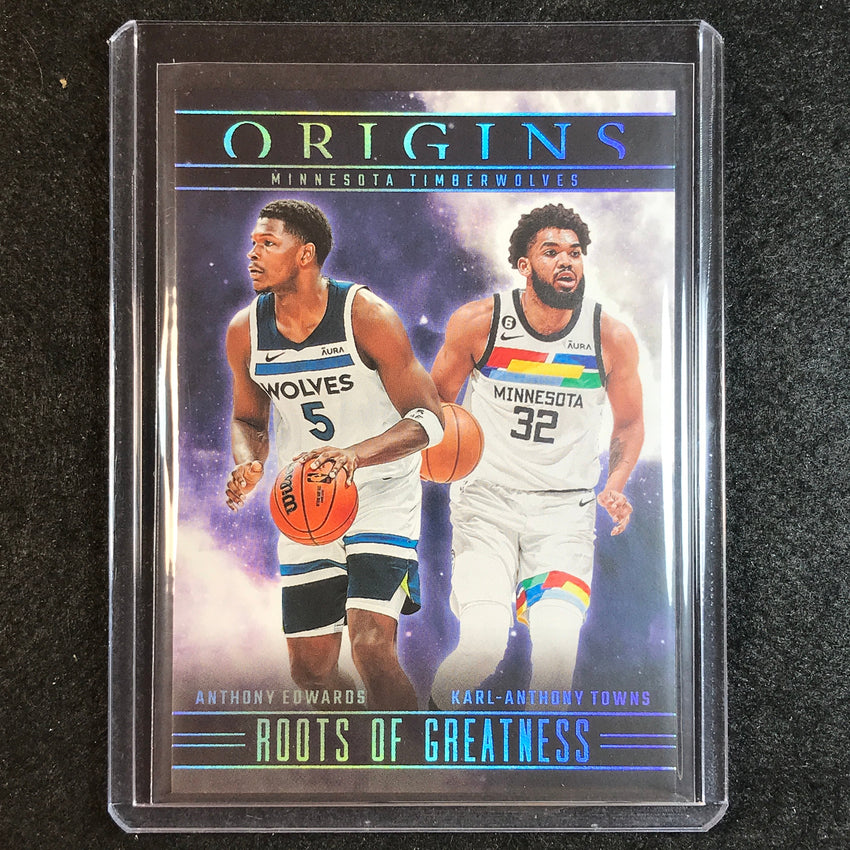 2023-24 Origins ANTHONY EDWARDS KARL-ANTHONY TOWNS Roots of Greatness Base No. 6