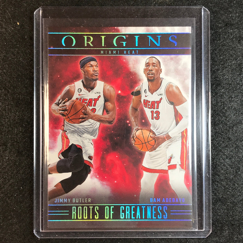 2023-24 Origins JIMMY BUTLER BAM ADEBAYO Roots of Greatness Base No. 14