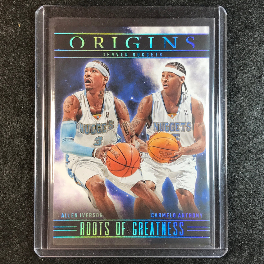 2023-24 Origins ALLEN IVERSON CARMELO ANTHONY Roots of Greatness Base No. 22