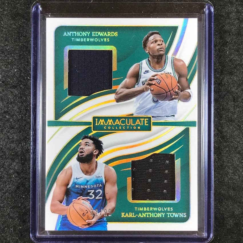 2023-24 Immaculate ANTHONY EDWARDS KARL-ANTHONY TOWNS Dual Jersey 2/99