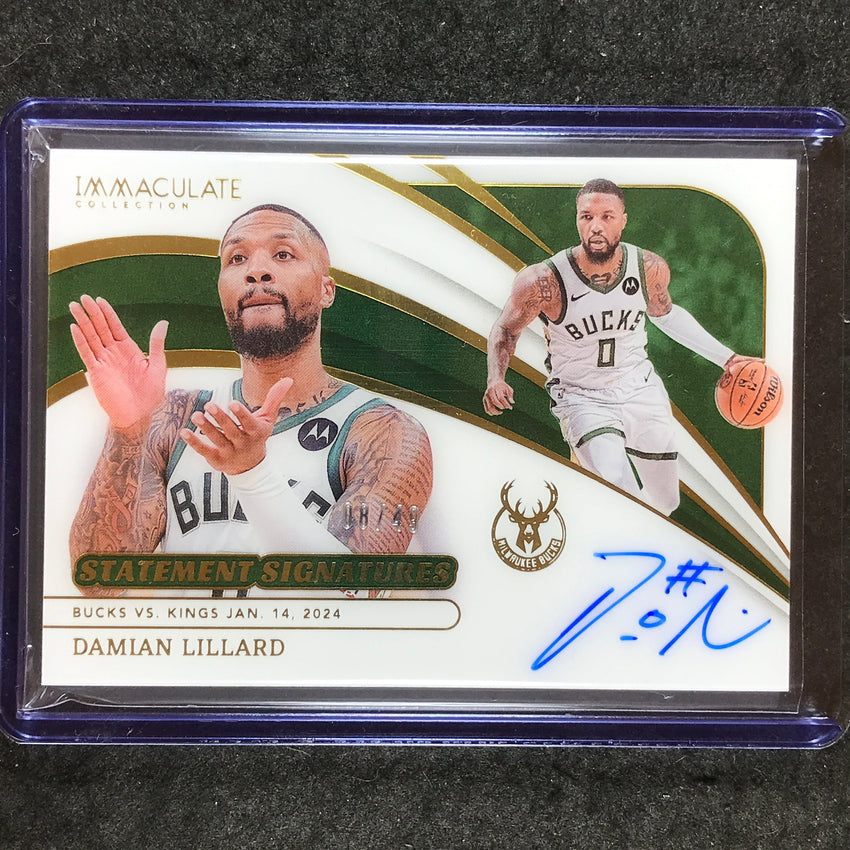 2023-24 Immaculate DAMIAN LILLARD Statement Signatures Auto 8/49