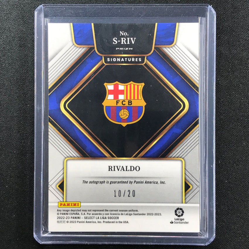 2022-23 Select La Liga Rivaldo Signatures Auto Purple 10/20