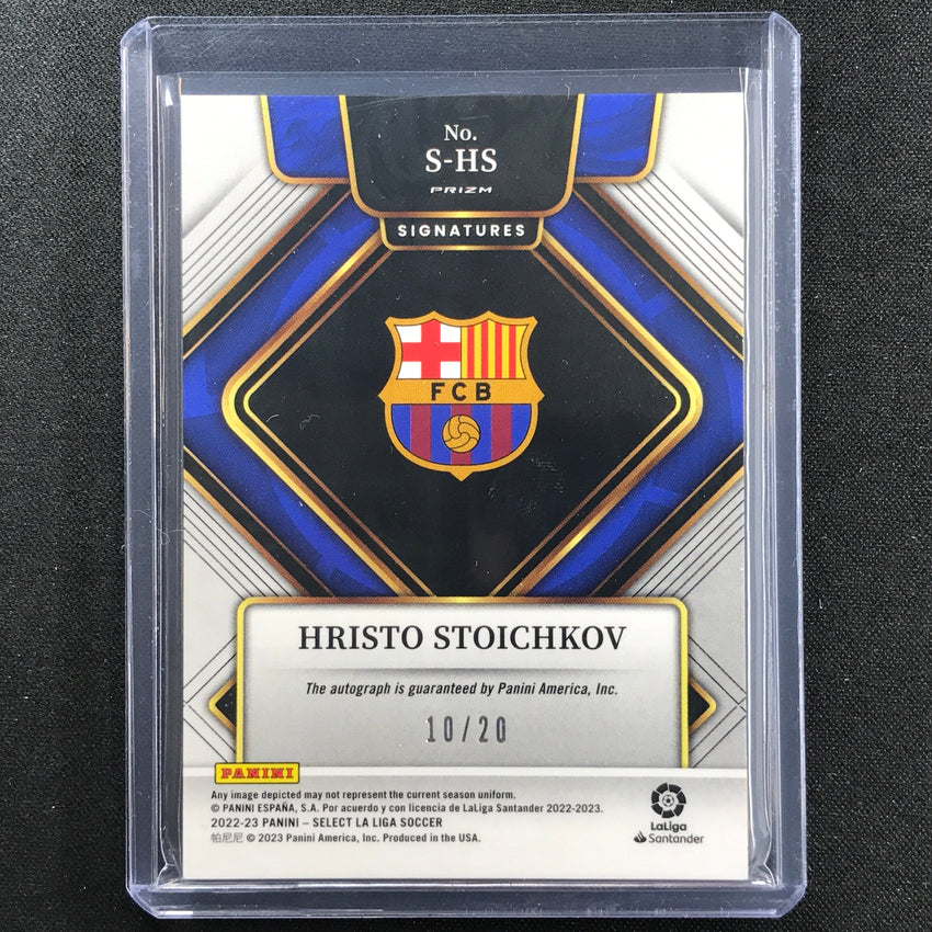 2022-23 Select La Liga Hristo Stoichkov Signatures Auto Purple 10/20
