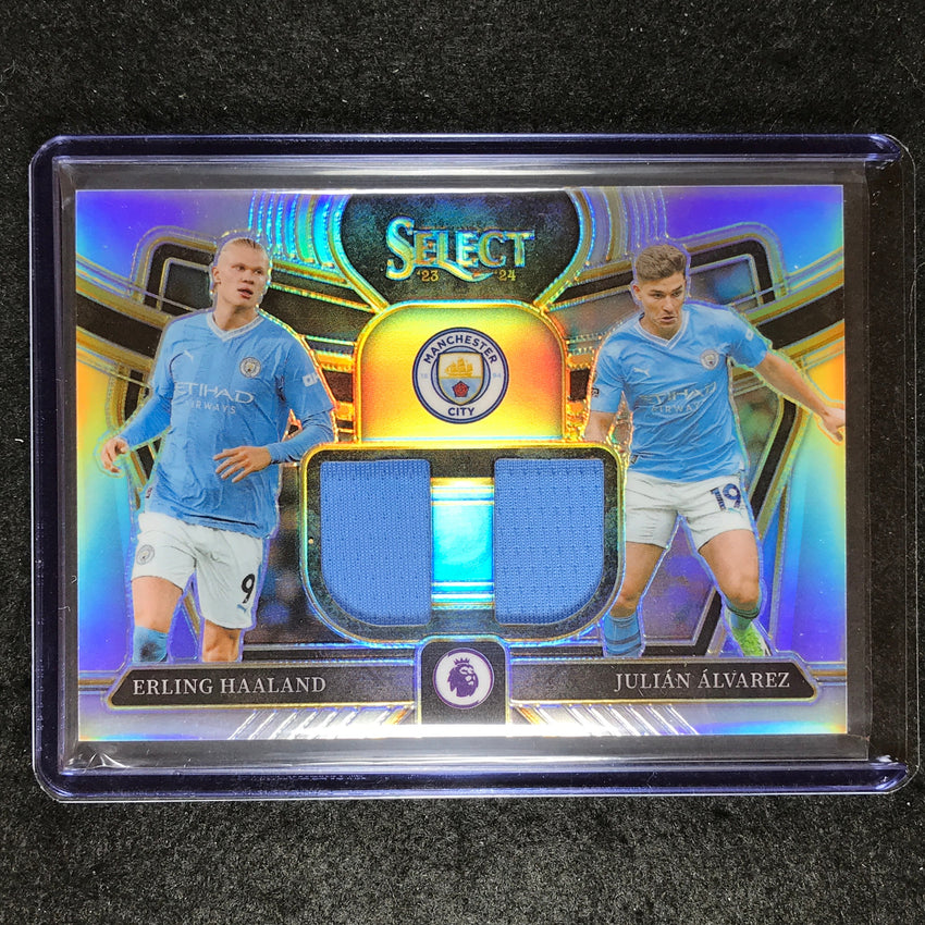 2023-24 Select EPL ERLING HAALAND JULIAN ALVAREZ Dual Swatches Jersey Relic #EJ