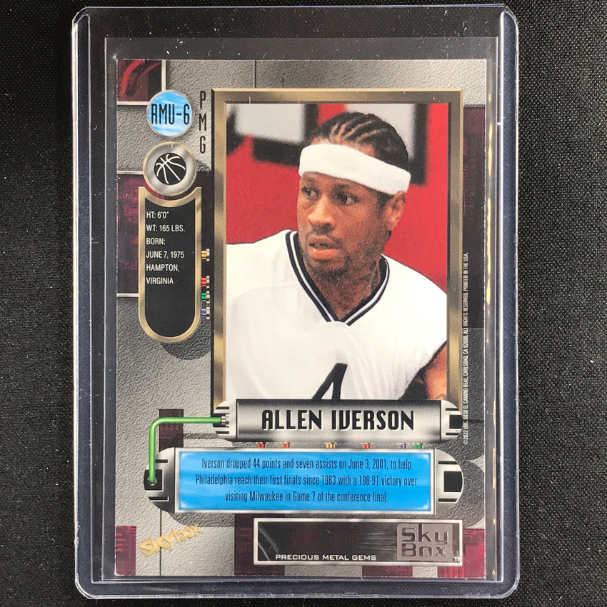 2022 Metal Universe Champions Allen Iverson Precious Metal Gems Pmg Red 80/100