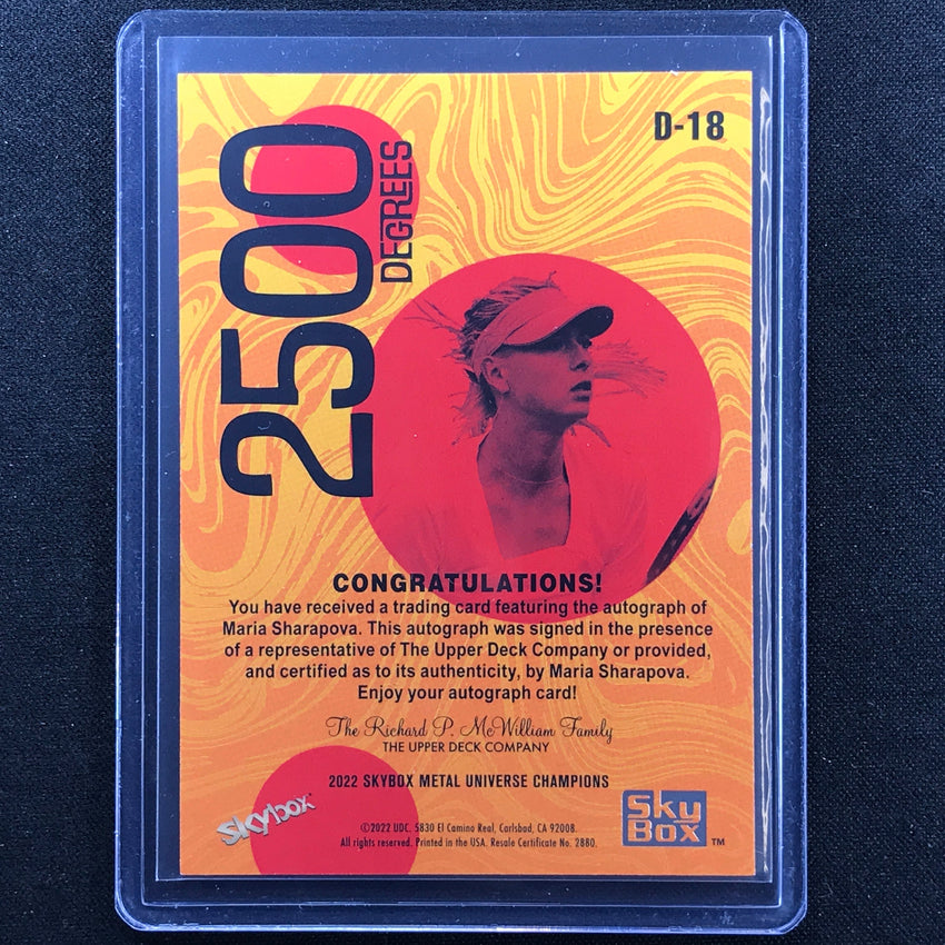 2022 Metal Universe Champions MARIA SHARAPOVA 2500 Degrees Auto SSP #18