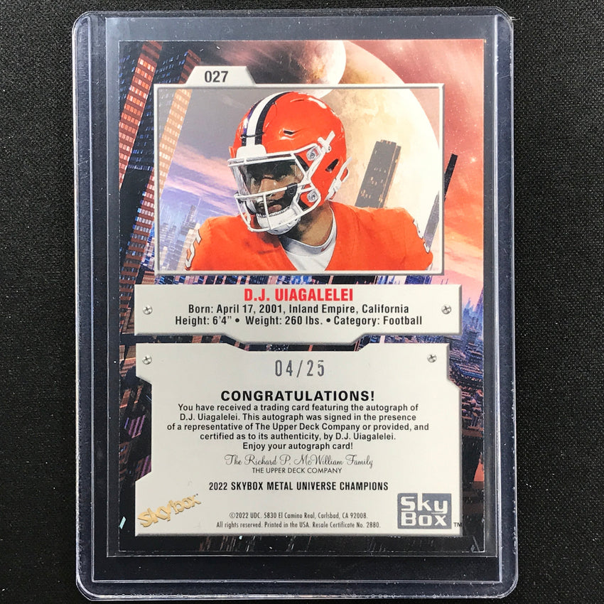2022 Metal Universe Champions D.j. Uiagalelei Base Auto Gold 4/25