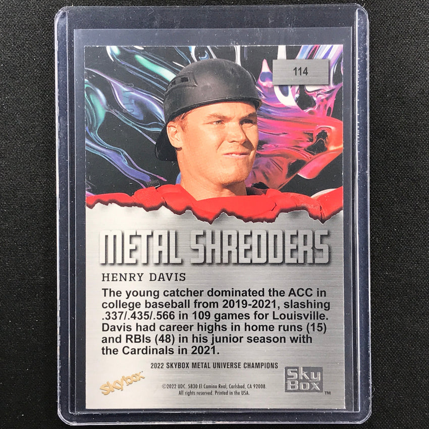 2022 Metal Universe Champions Henry Davis Metal Shredders Auto Gold 1/10