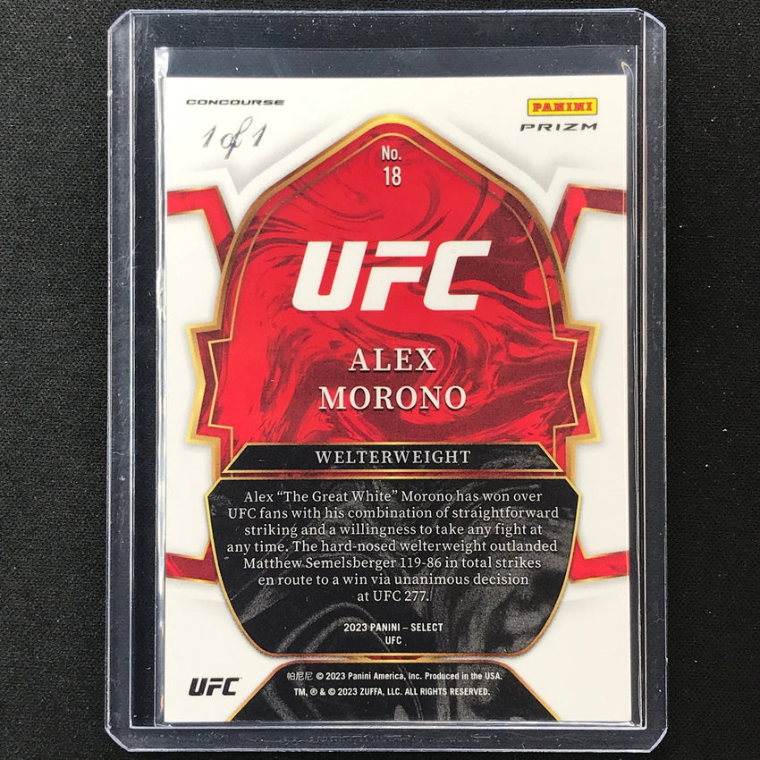 2023 Select UFC Alex Morono Concourse H2 Black Disco 1/1 No 18