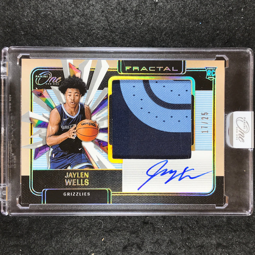 2024-25 One and One JAYLEN WELLS Fractal Rookie Patch Auto 17/25