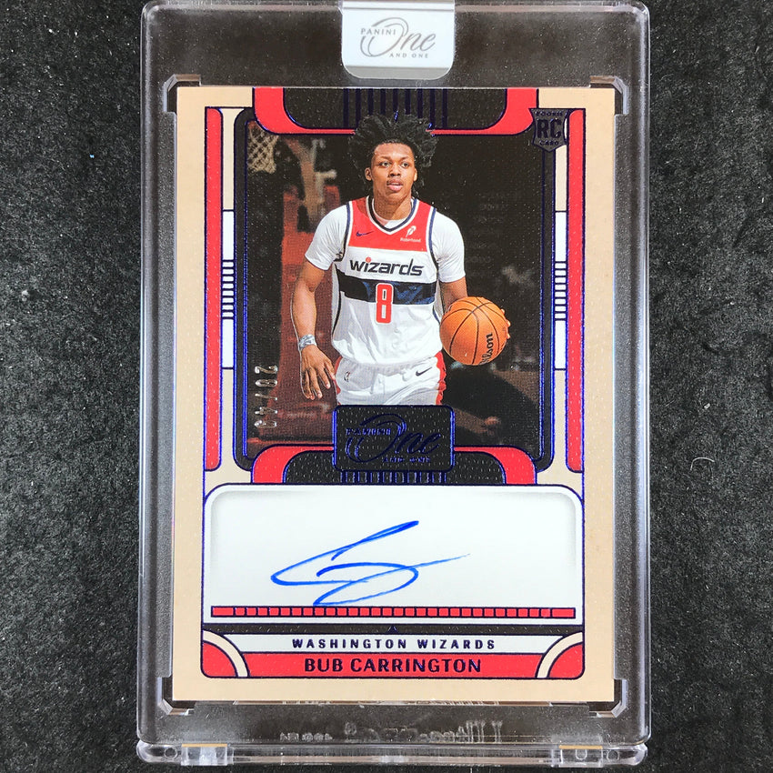 2024-25 One and One BUB CARRINGTON Rookie Autographs Blue 28/49