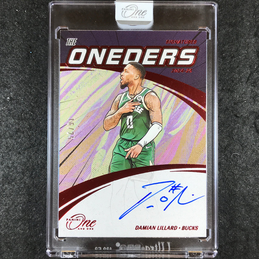 2024-25 One and One DAMIAN LILLARD The Oneders Signatures Auto Red 16/25