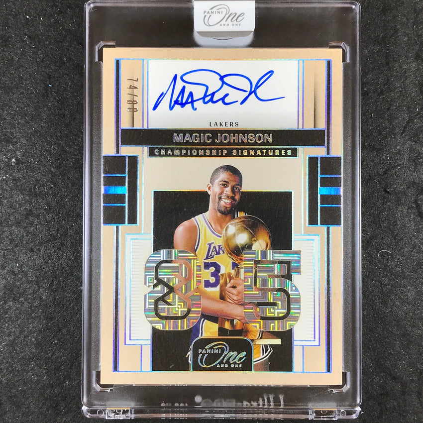 2024-25 One and One MAGIC JOHNSON Championship Signatures Auto 74/80