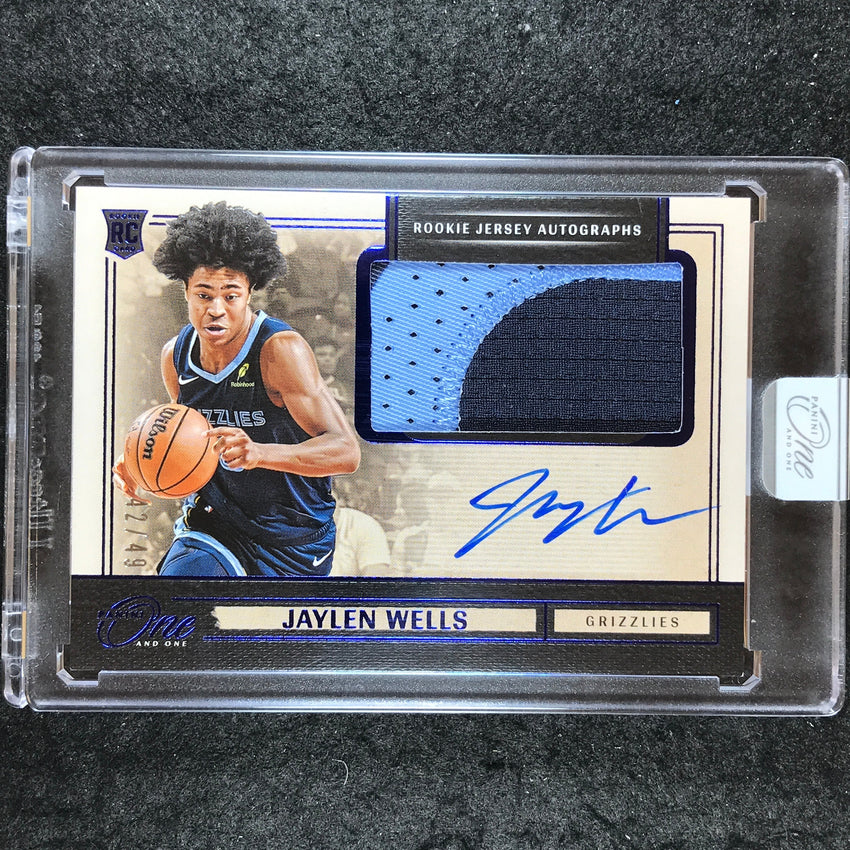 2024-25 One and One JAYLEN WELLS Rookie Patch Auto Blue 42/49