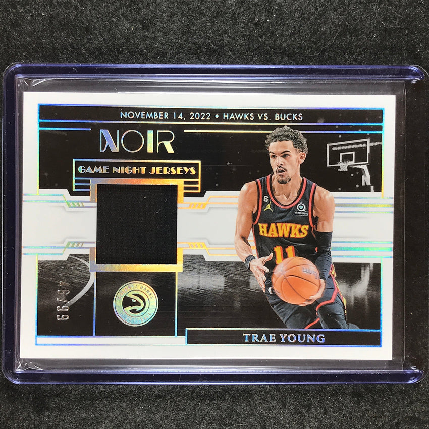 2023-24 Noir TRAE YOUNG Game Night Jersey Relic 46/99