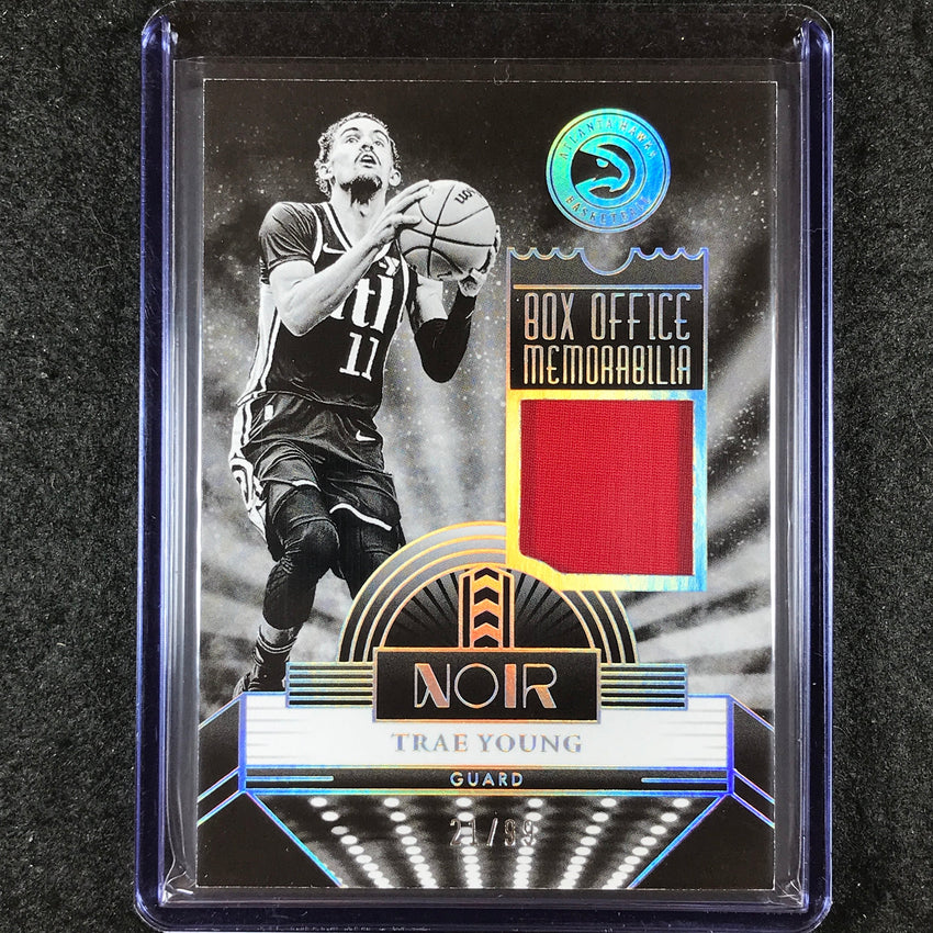 2023-24 Noir TRAE YOUNG Box Office Memorabilia Jersey Relic 21/99