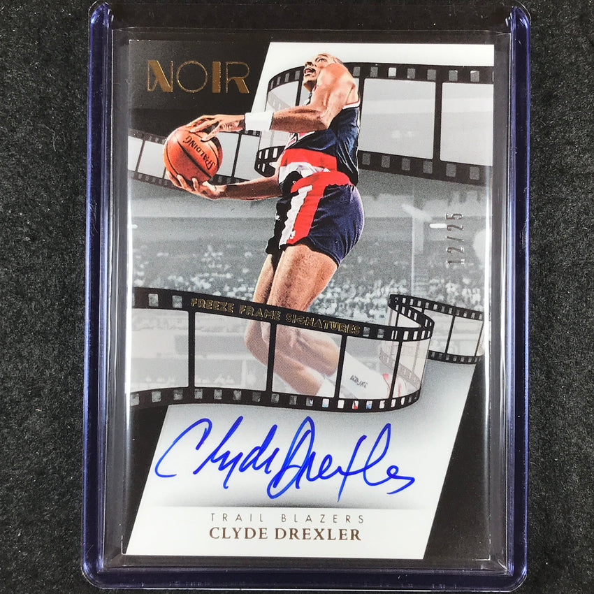 2023-24 Noir CLYDE DREXLER Freeze Frame Signatures Auto Gold 12/25