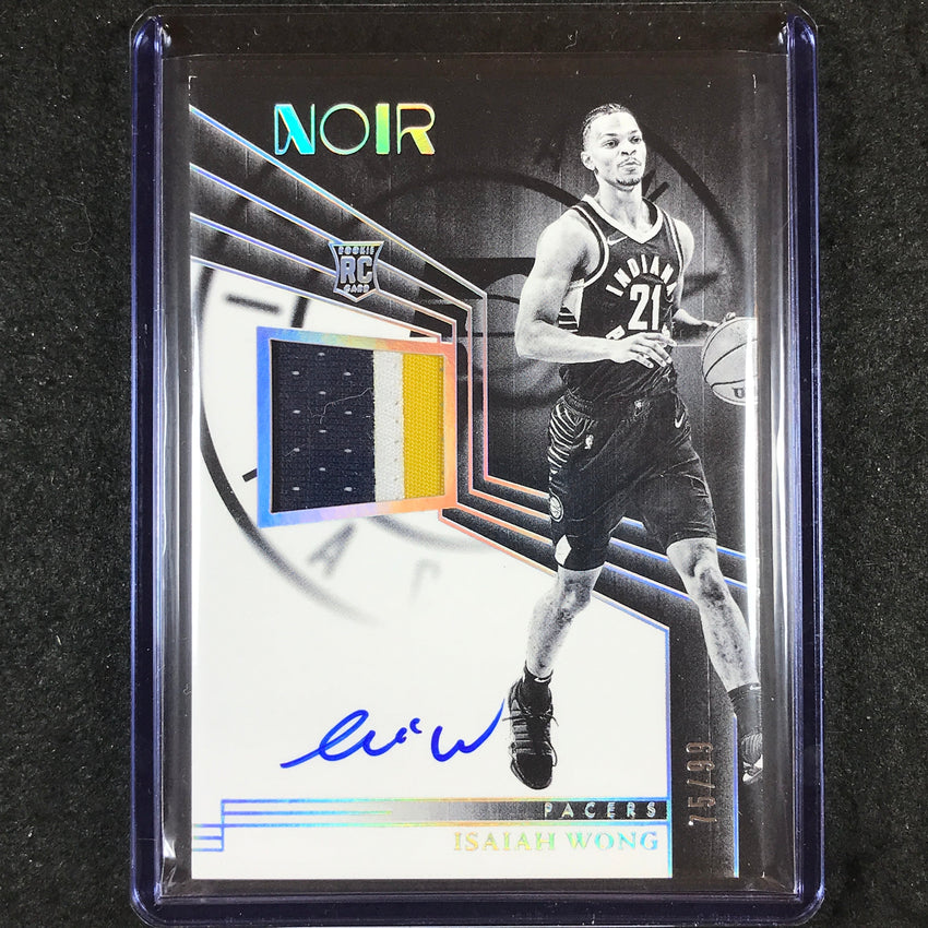 2023-24 Noir ISAIAH WONG Rookie Patch Auto Black and White Silver Holo 75/99