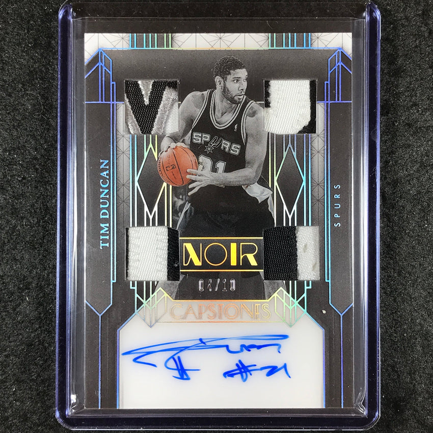 2023-24 Noir TIM DUNCAN Capstones Quad Patch Auto 4/10