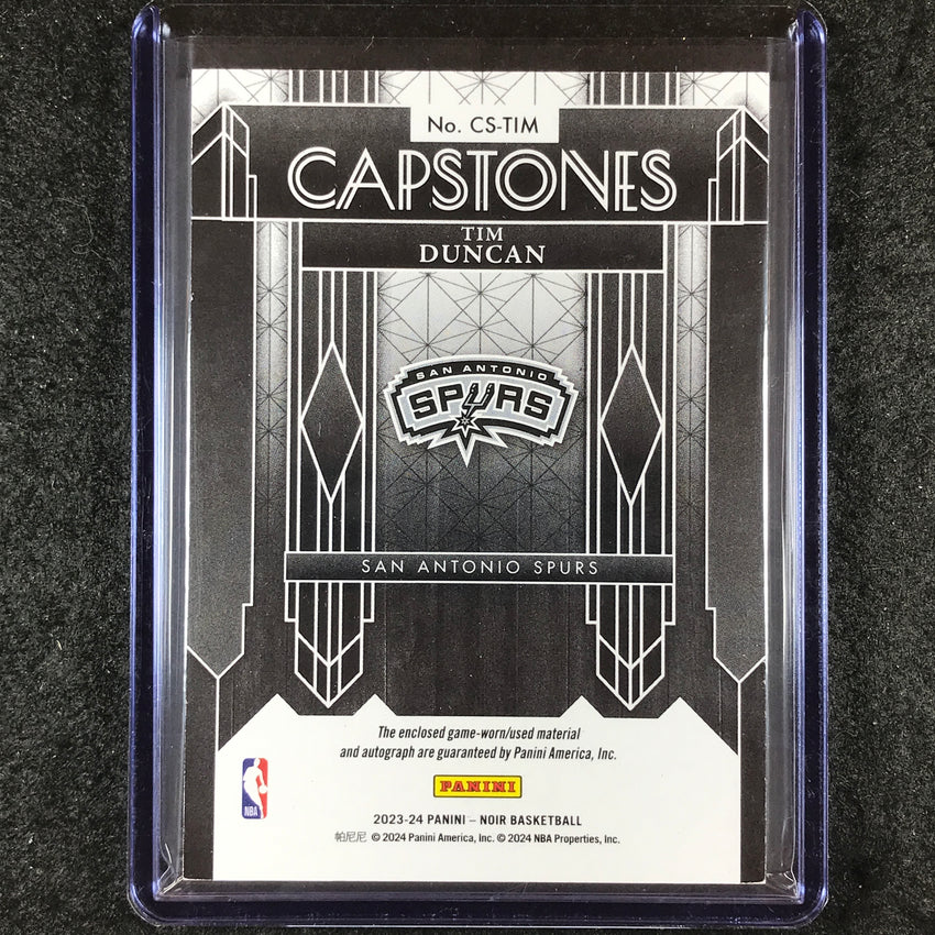2023-24 Noir TIM DUNCAN Capstones Quad Patch Auto 4/10