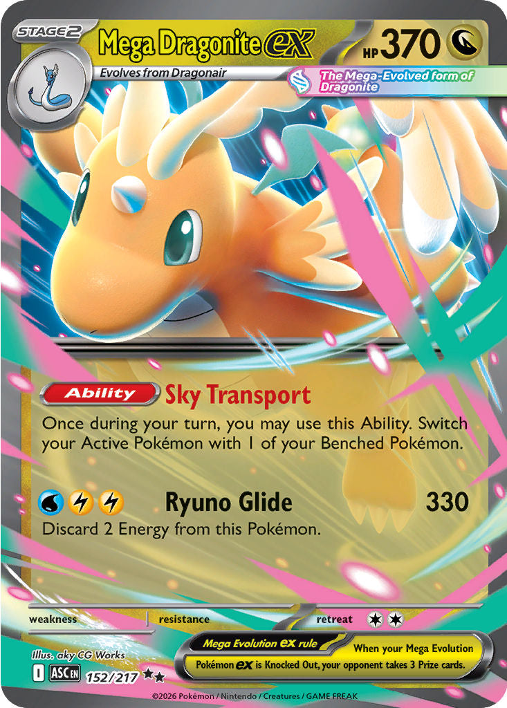 Mega Dragonite ex - ( 152/217 ) - Double Rare - Pokemon ME Ascended Heroes