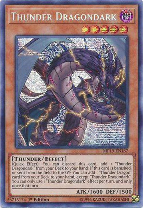 Thunder Dragondark - MP19-EN167 - Prismatic Secret Rare 1st Edition-Cherry Collectables