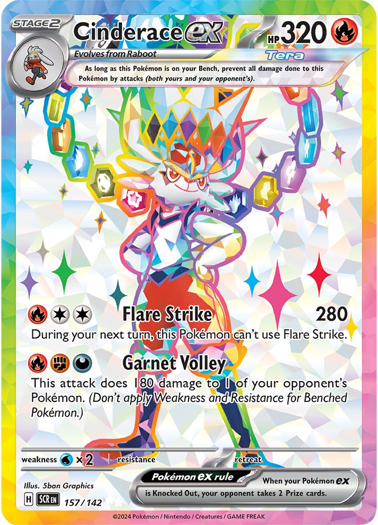 157/142 - Cinderace ex - Ultra Rare Stellar Crown