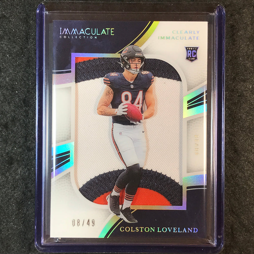 2025 Immaculate Football COLSTON LOVELAND Clearly Immaculate Rookie Patch 8/49