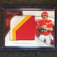 2025 Immaculate Football PATRICK MAHOMES II Immaculate Numbers Patch 9/25
