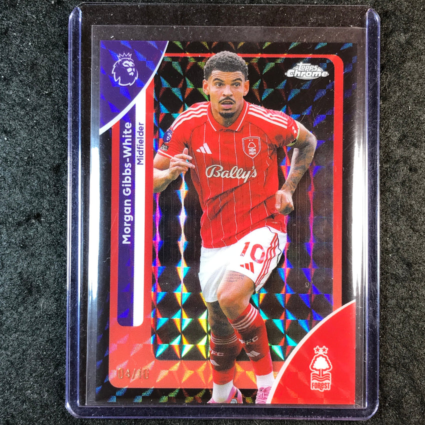 2026 Topps Chrome Premier League EPL MORGAN GIBBS-WHITE Black Geometric 4/10