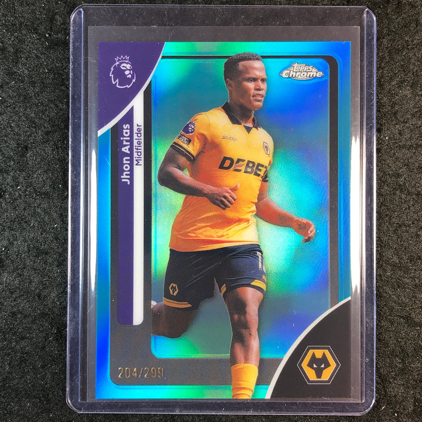 2026 Topps Chrome Premier League EPL JHON ARIAS Teal /299 #195