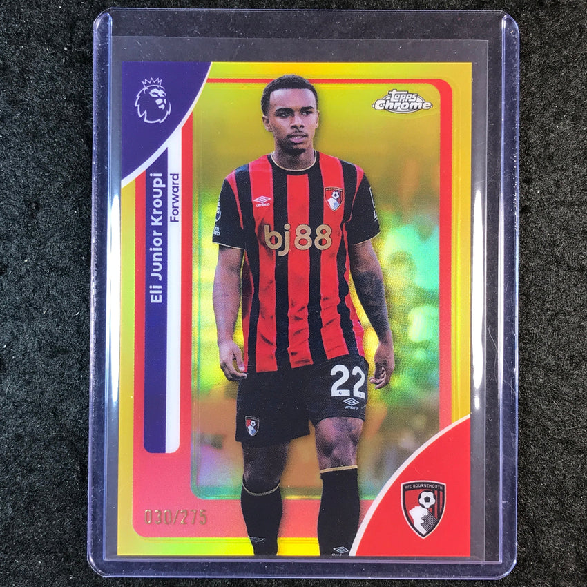 2026 Topps Chrome Premier League EPL ELI JUNIOR KROUPI Yellow /275 #7