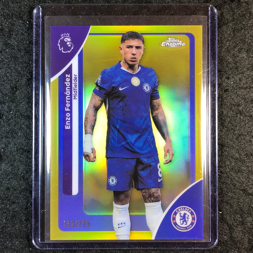 2026 Topps Chrome Premier League EPL ENZO FERNANDEZ Yellow /275 #66