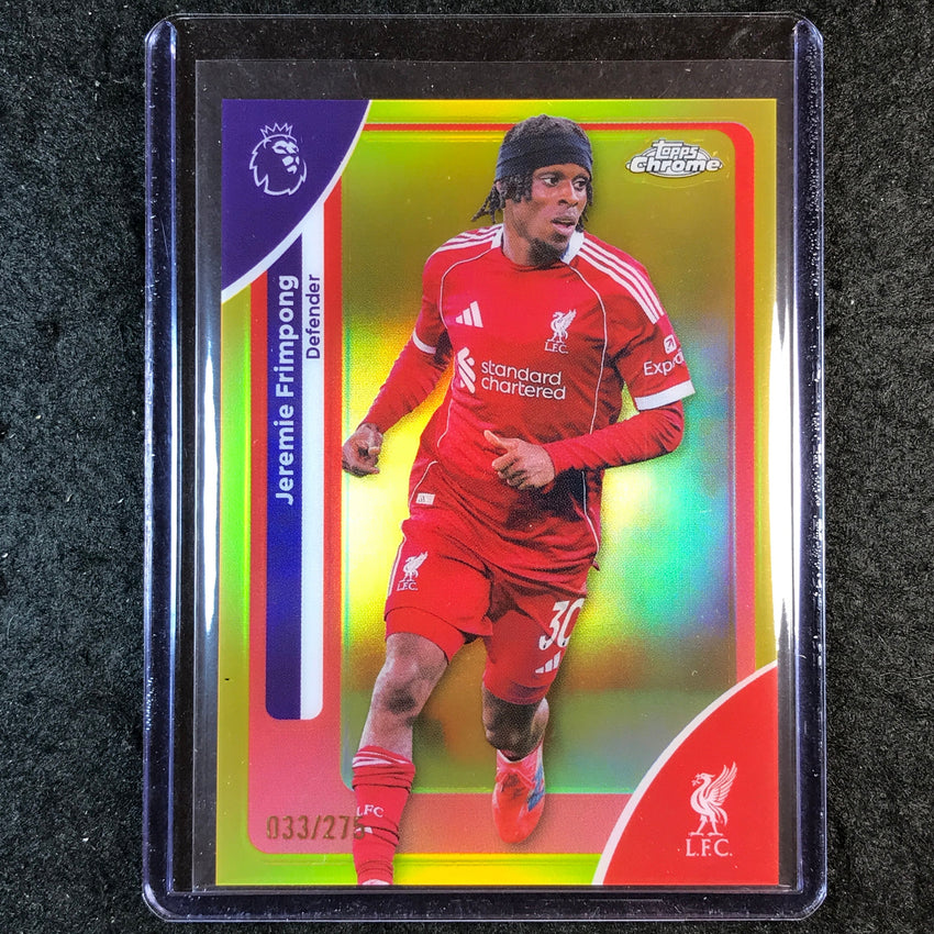 2026 Topps Chrome Premier League EPL JEREMIE FRIMPONG Yellow /275 #114