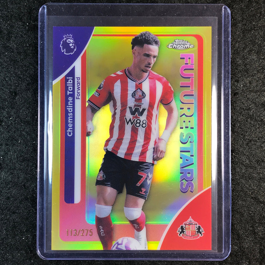 2026 Topps Chrome Premier League EPL CHEMSDINE TALBI Future Stars Yellow /275
