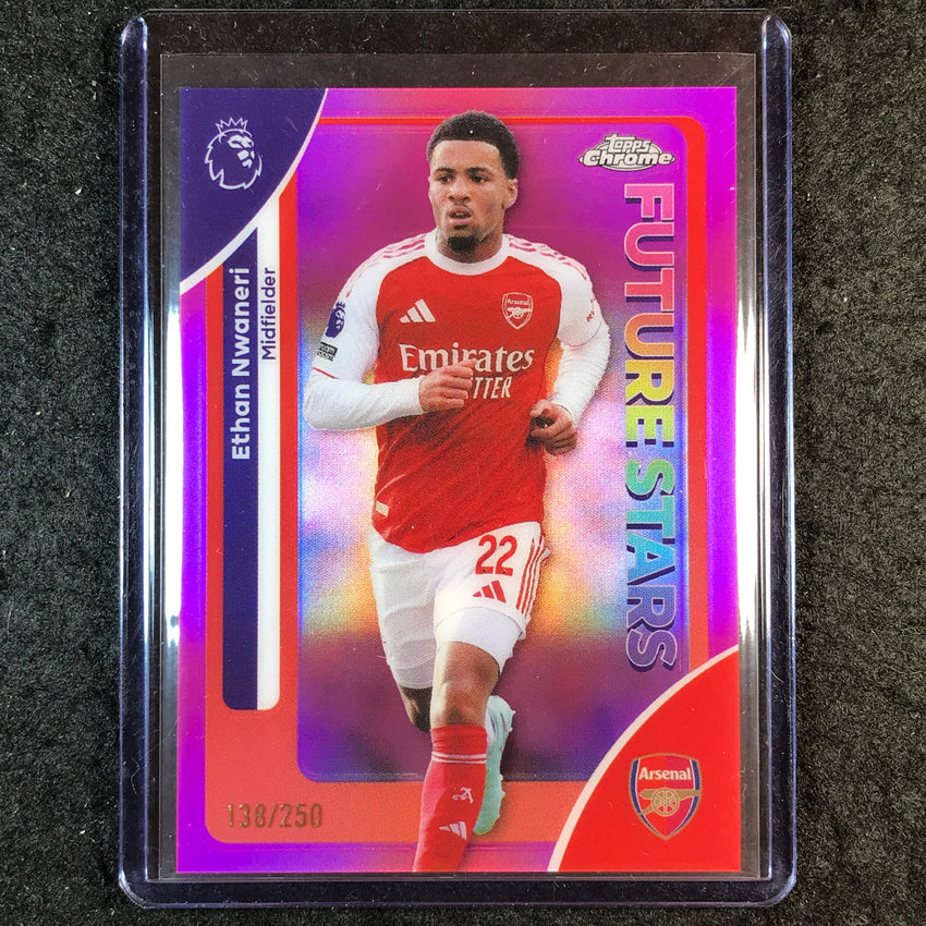 2026 Topps Chrome Premier League EPL ETHAN NWANERI Future Stars Pink /250 #19